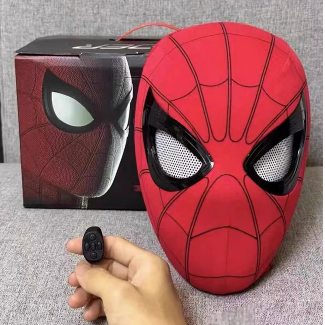 蜘蛛侠头套眼睛可动蜘蛛侠面罩面具舒适透气弹力冰丝网格穿戴