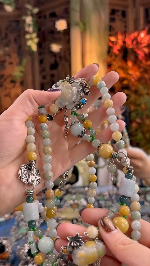 银S925镶嵌挂件翡翠背包链