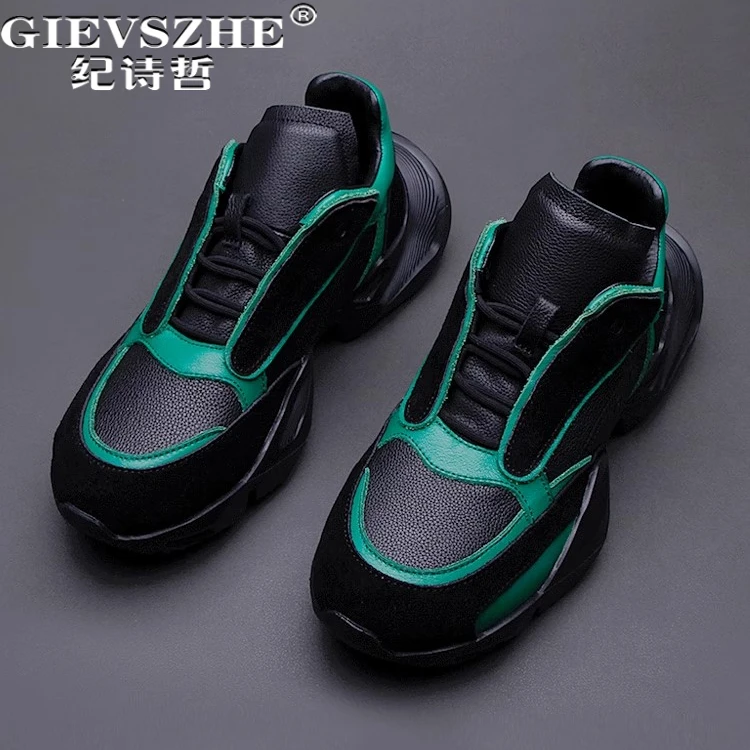 纪诗哲男鞋网面透气百搭运动鞋男款潮流时尚休闲鞋厚底个性老爹鞋