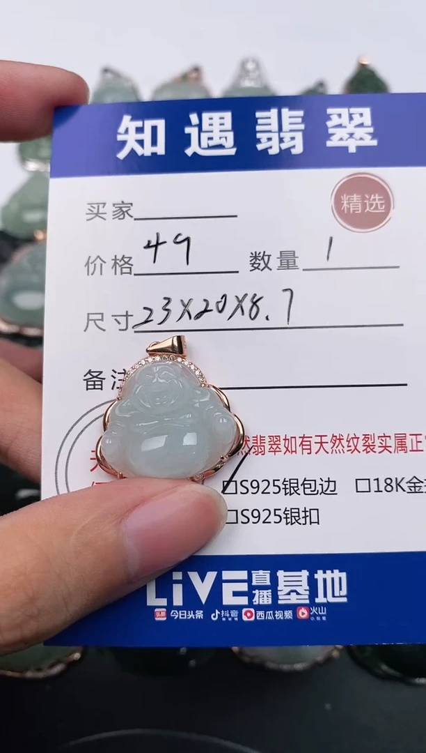 翡翠银S925镶嵌颈饰挂件