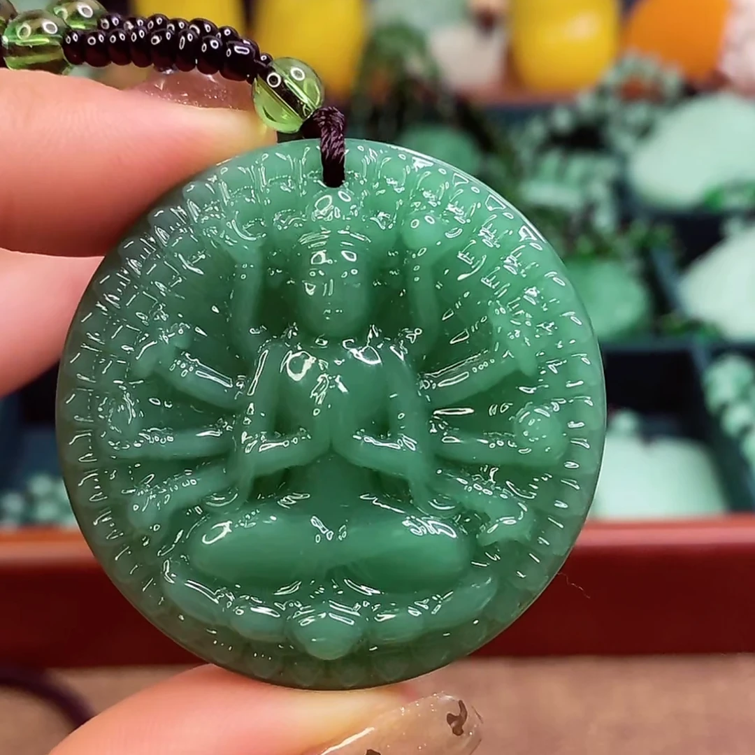 8.深绿千手观音吊坠精致百搭款男女同款