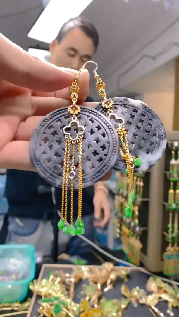 【闪购商品】翡翠耳饰合金168翡翠耳钩