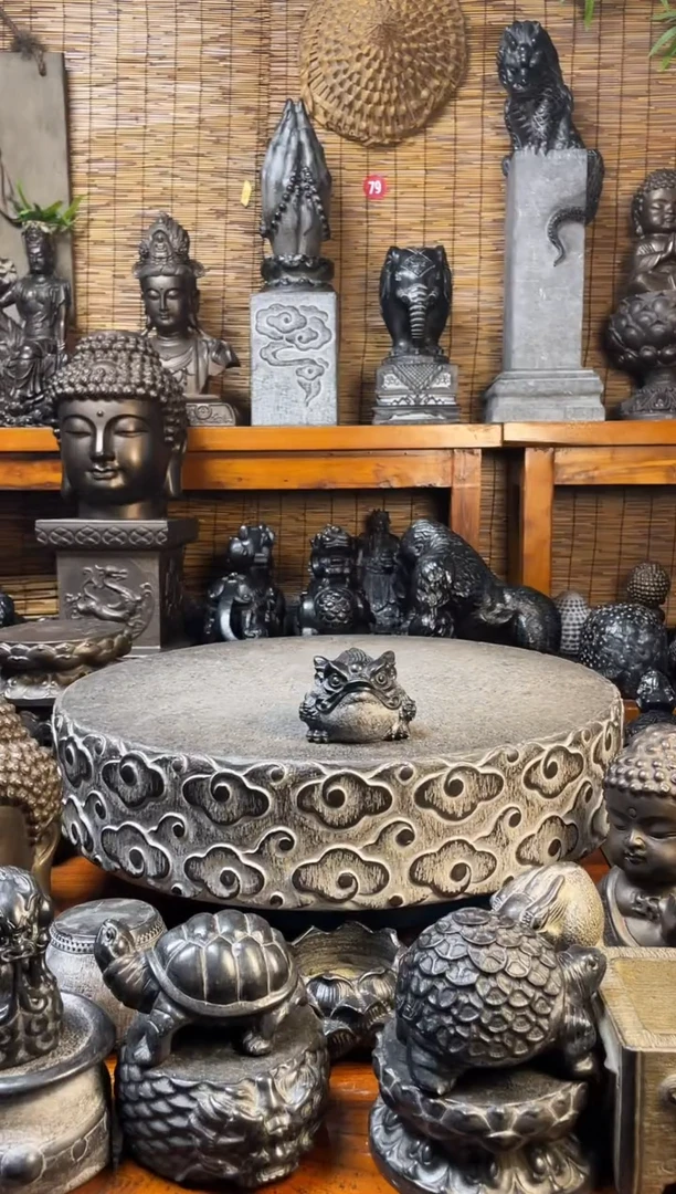 石材10金蟾天然青石雕刻