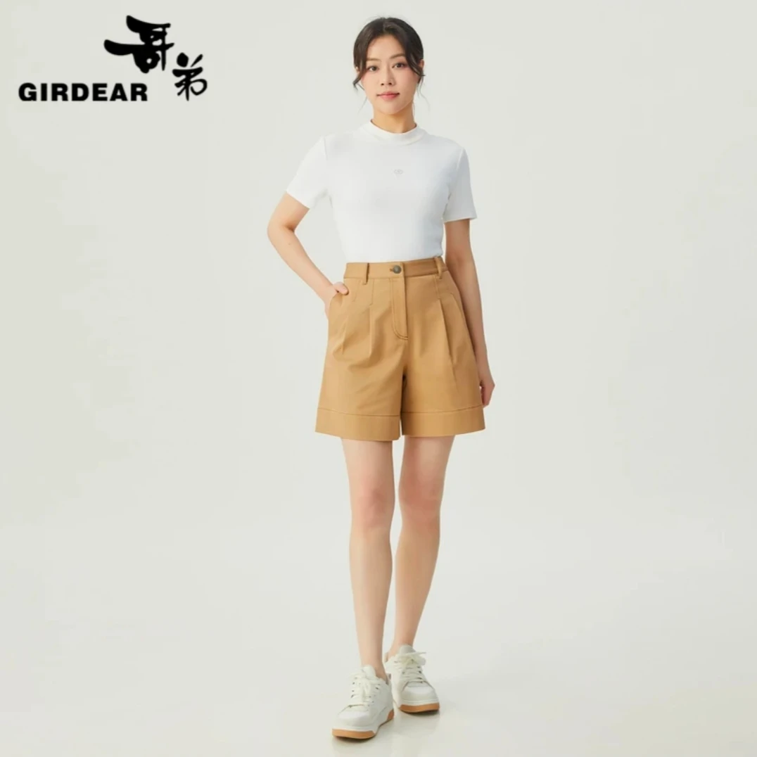 哥弟新款高腰显瘦直筒运动短裤爆款阔腿宽松夏季1100509（4色可选）