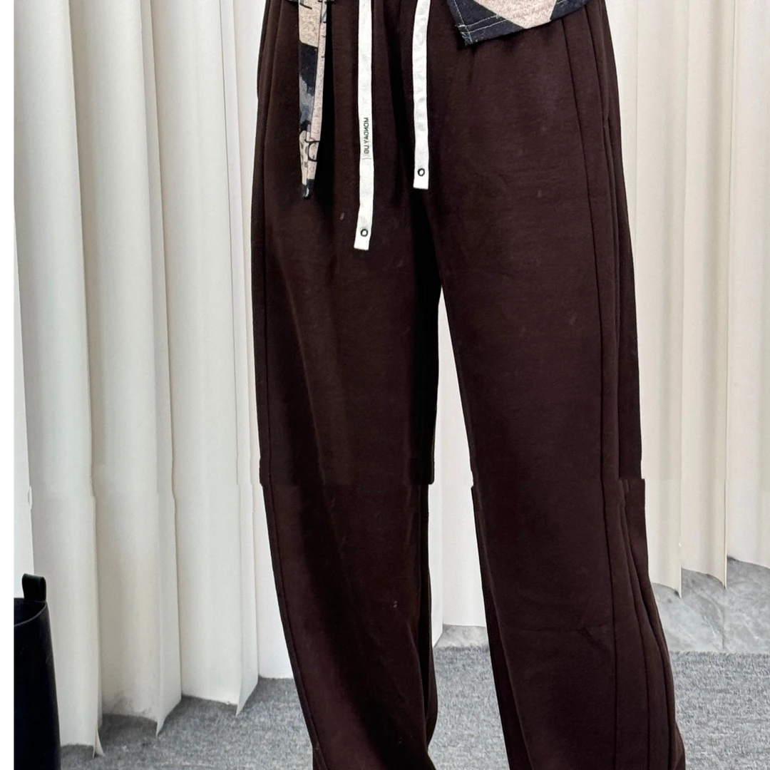 b122 咖色休闲长裤 女