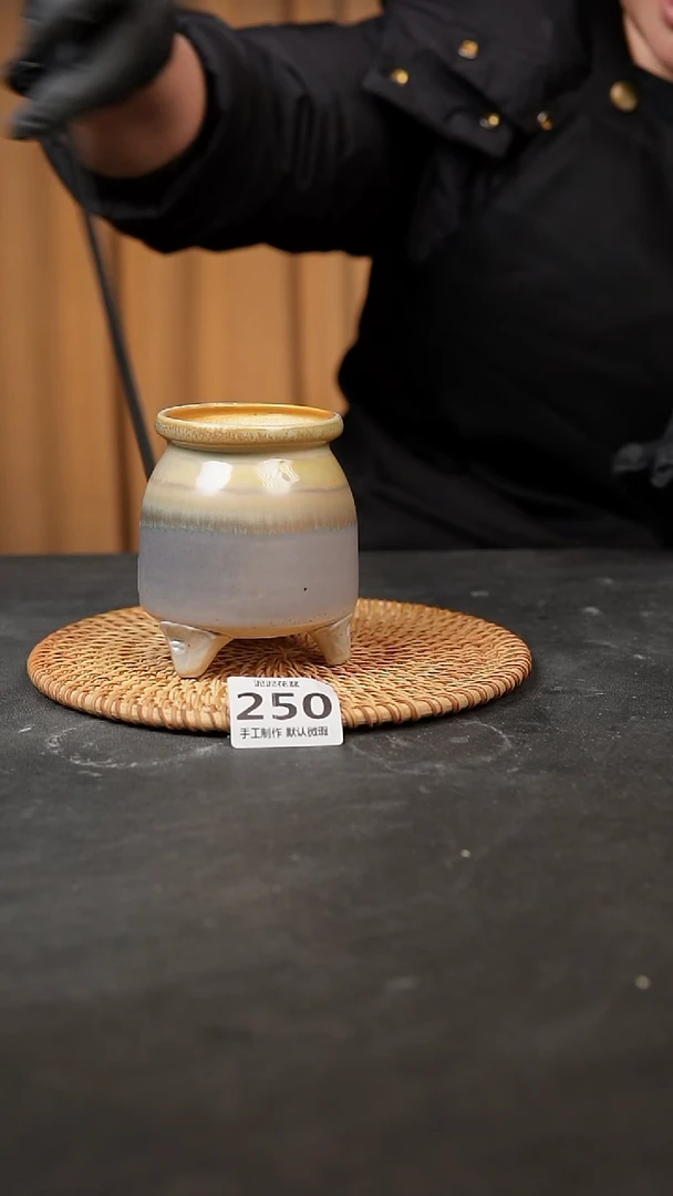【闪购商品】瓷片250泥泥手工花盆口6高10