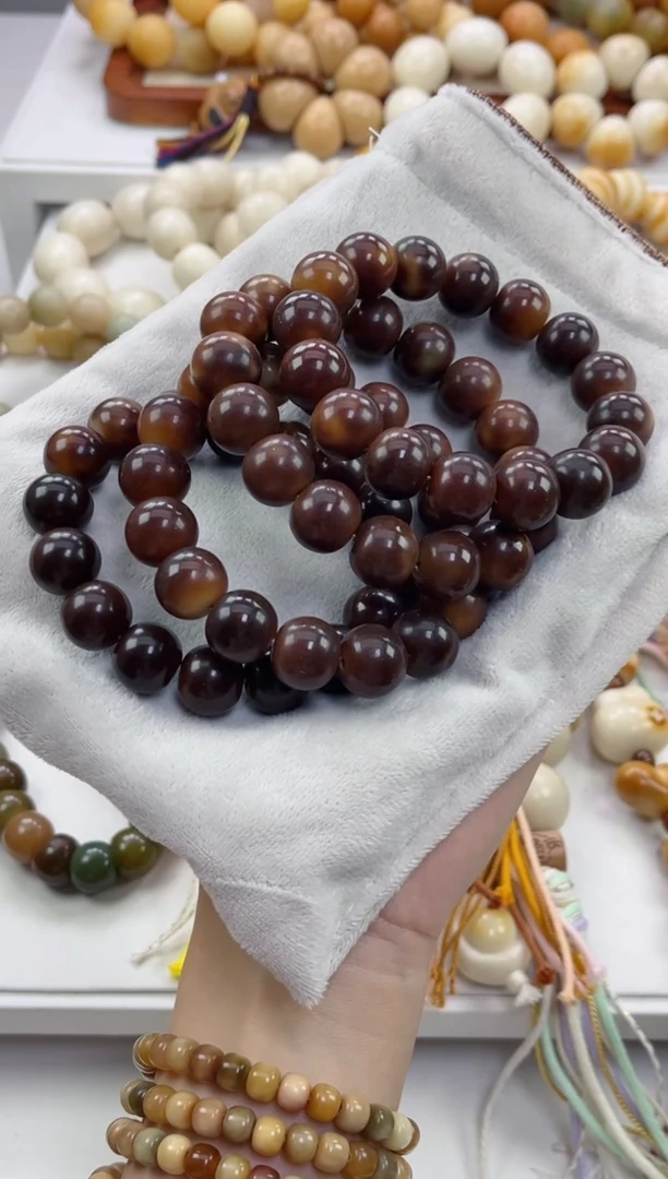 手串菩提根/象牙果t24玉化豹纹苹果13*14mm手串