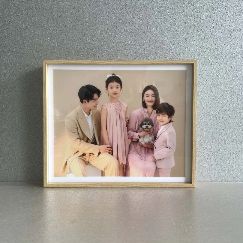 蜀印天下白橡木色铝合金婚纱照相框摆台挂墙全家福高端定制照片