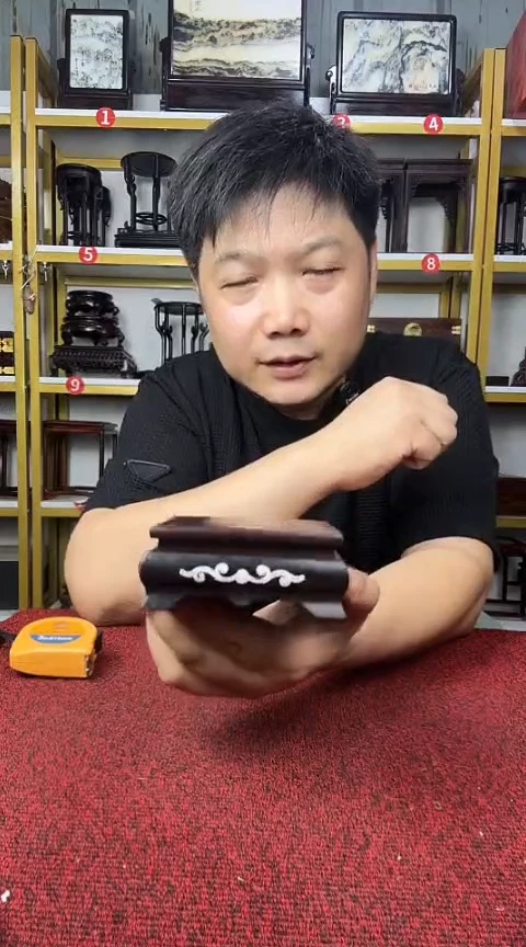 木大叶紫檀正方底座9CM