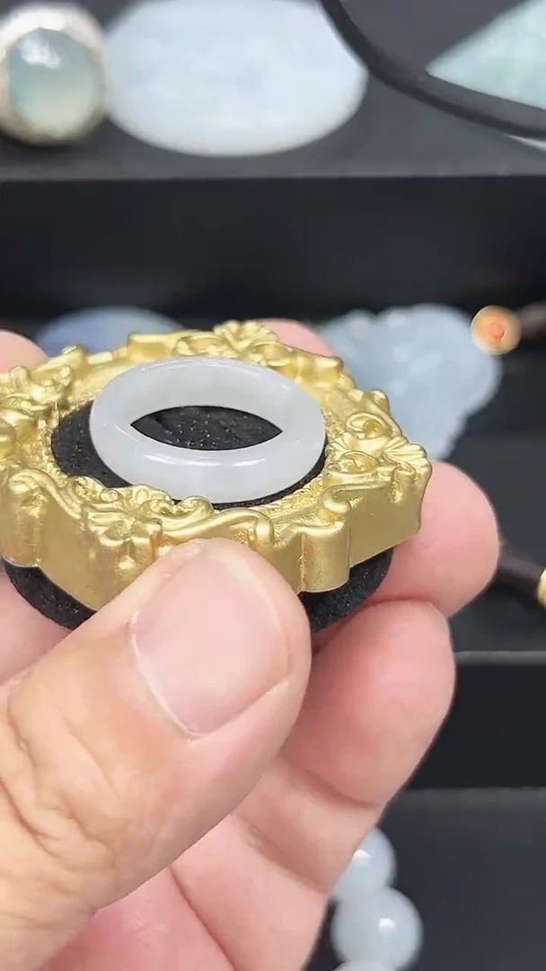 未镶嵌戒指翡翠天然缅A翡翠  戒圈