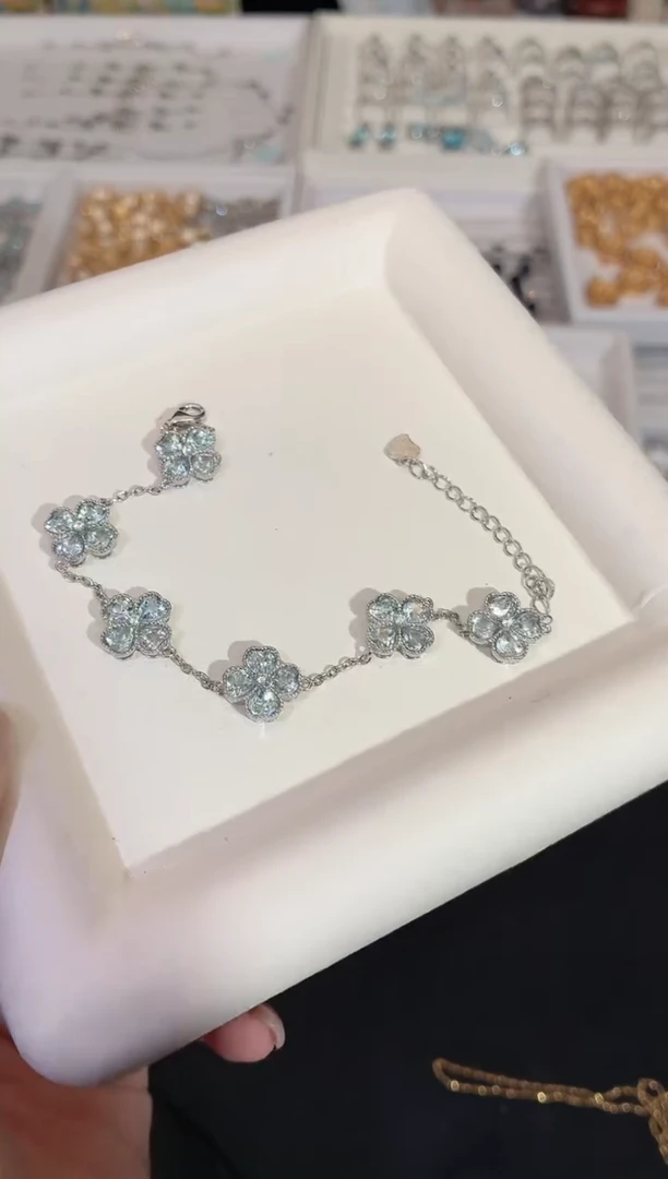 银S925镶嵌托帕石手链多样性发一Q22