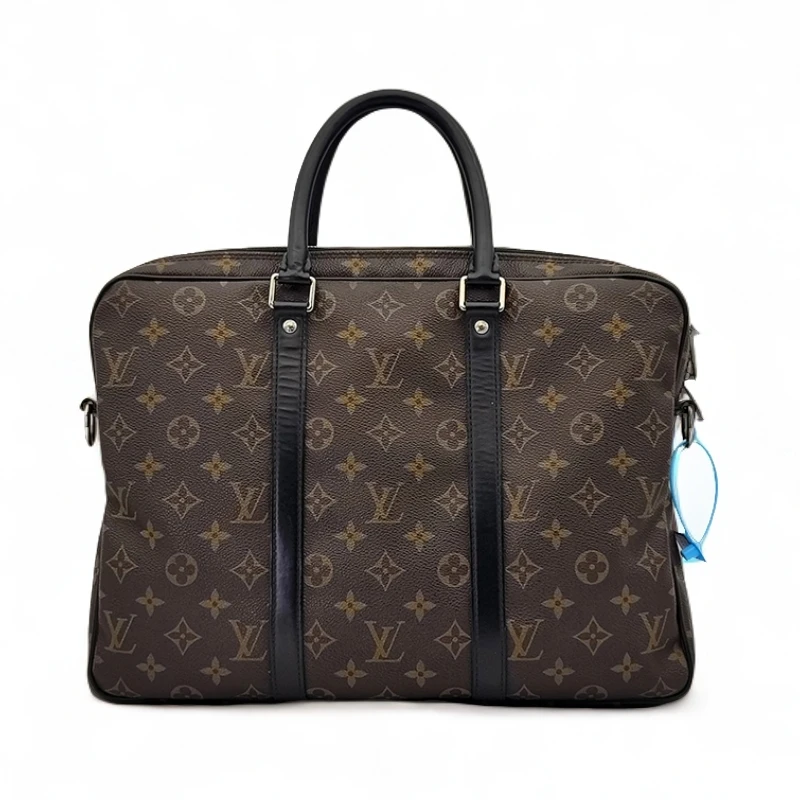 95新 LouisVuitton/路易威登 棕色男士老花手提包公文包无肩带