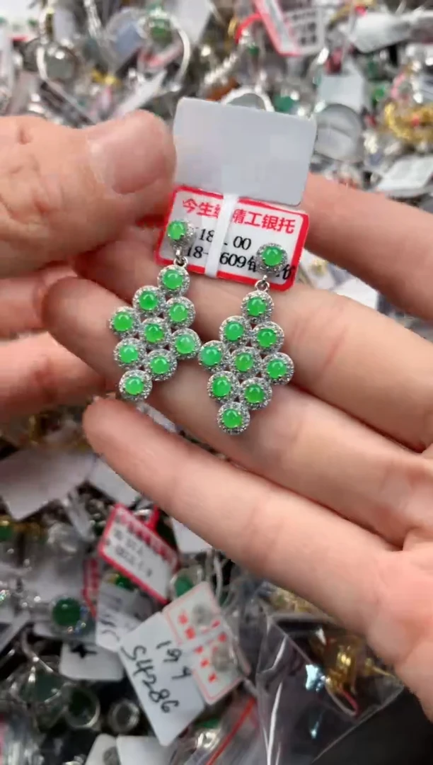 银S925镶嵌戒指翡翠111    10