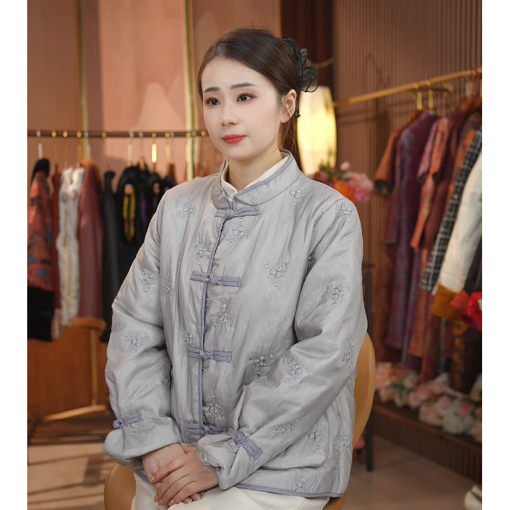《山空春芜-外套》国风重工刺绣提花加厚外套