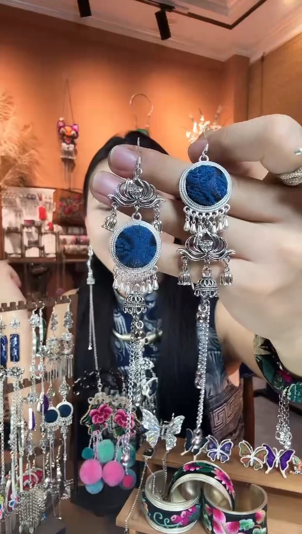 刺绣纯手工民族风耳环