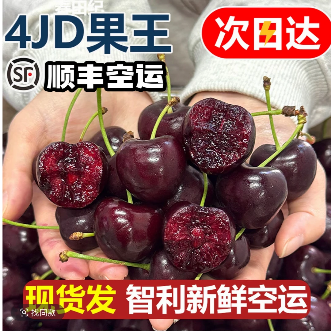 3J特大果【今天拍明天到】智利进口空运车厘子新鲜水果头茬孕妇水果内附果径卡800g桑提娜樱桃智利共和国