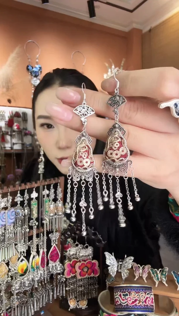 刺绣纯手工民族风耳环