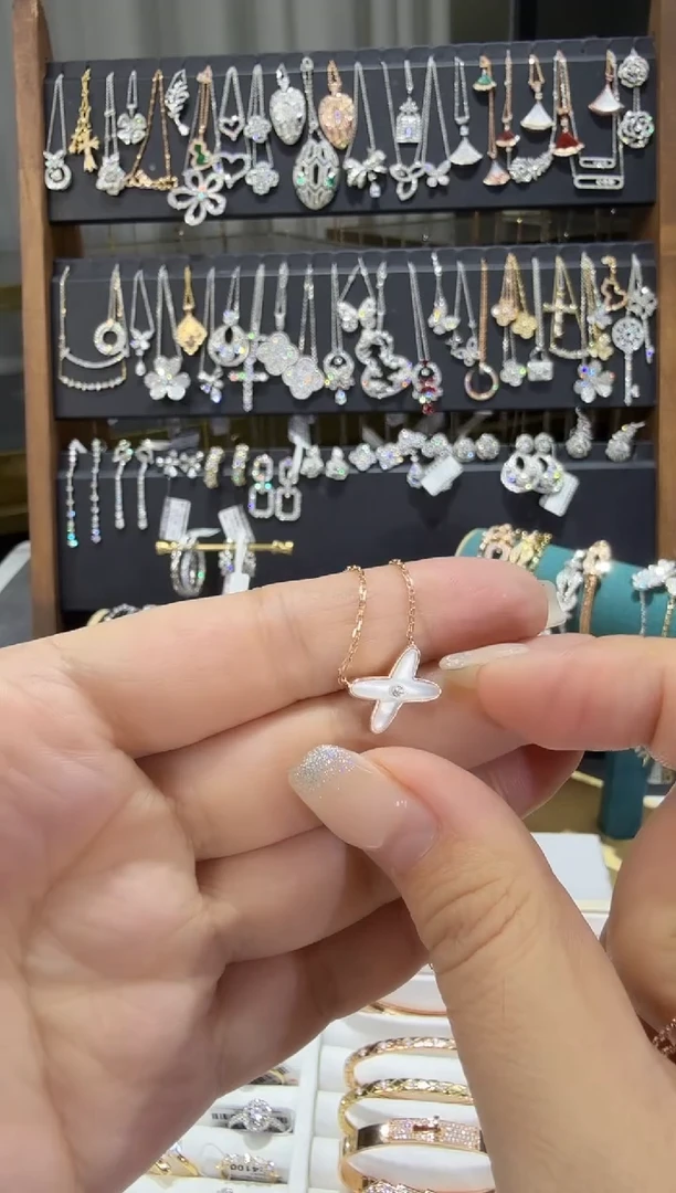 项链银S925镶嵌钻石项链