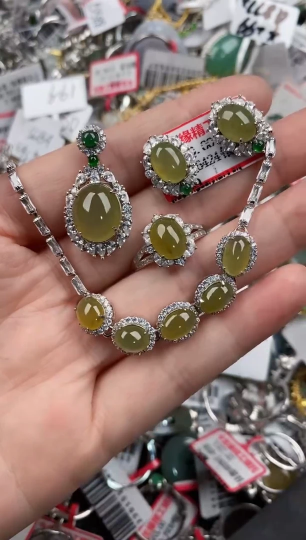 银S925镶嵌戒指翡翠444----10