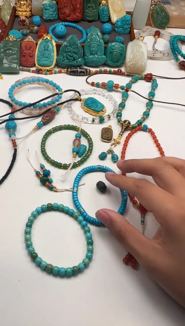 18K金镶嵌绿松石配饰配饰海***~配饰配饰