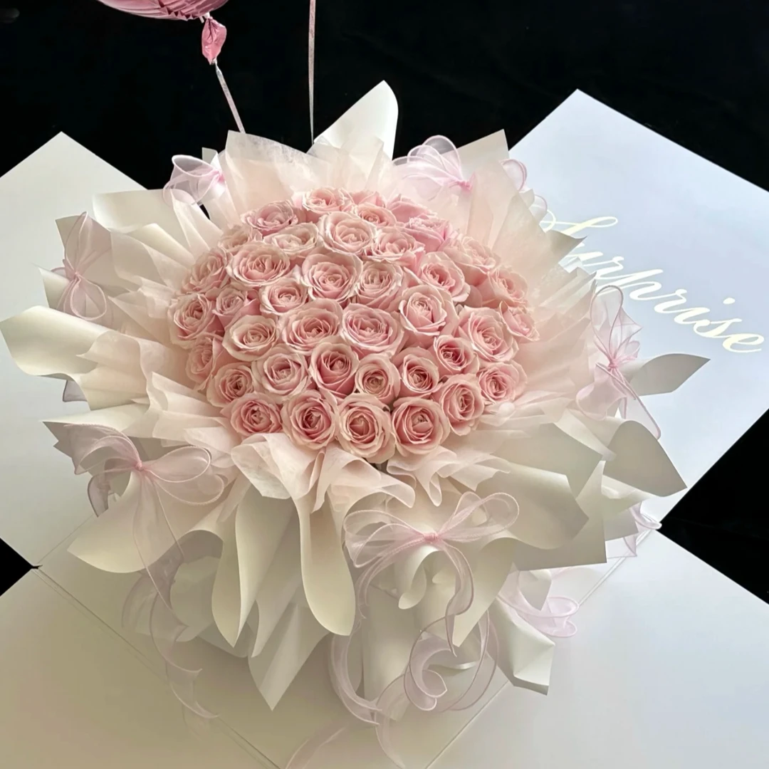 【粉玫瑰】初恋般悸动老婆纪念日浪漫大花束全国鲜花速递同城配送