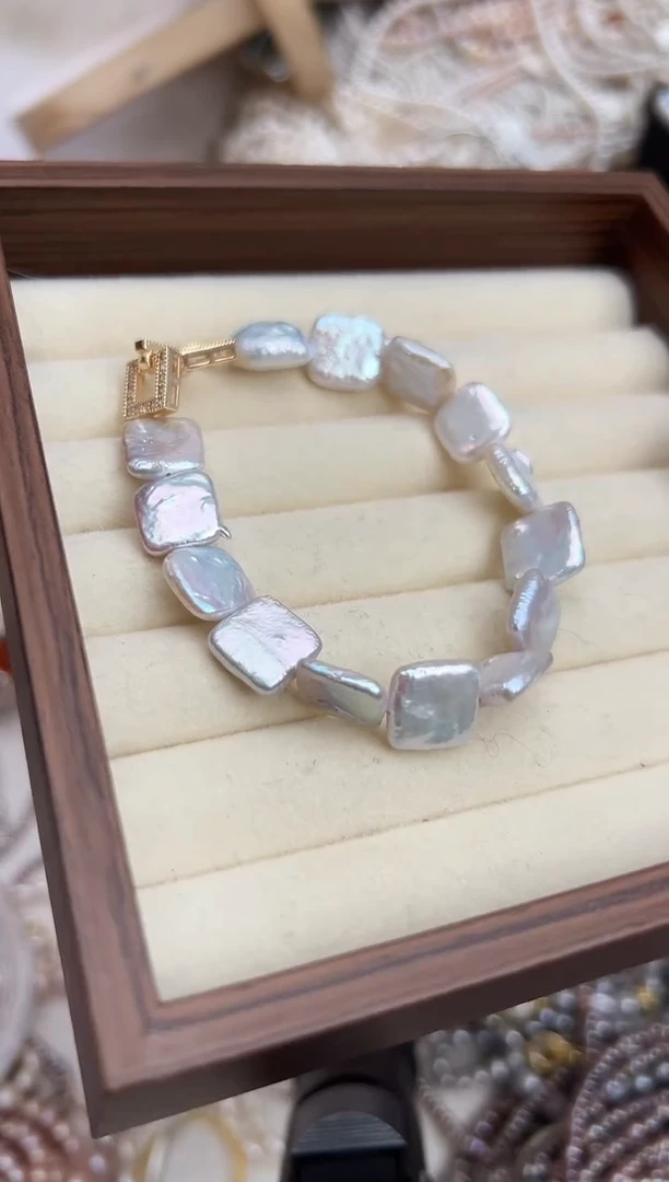 未镶嵌43淡水珍珠巴洛克*强光珍珠手链