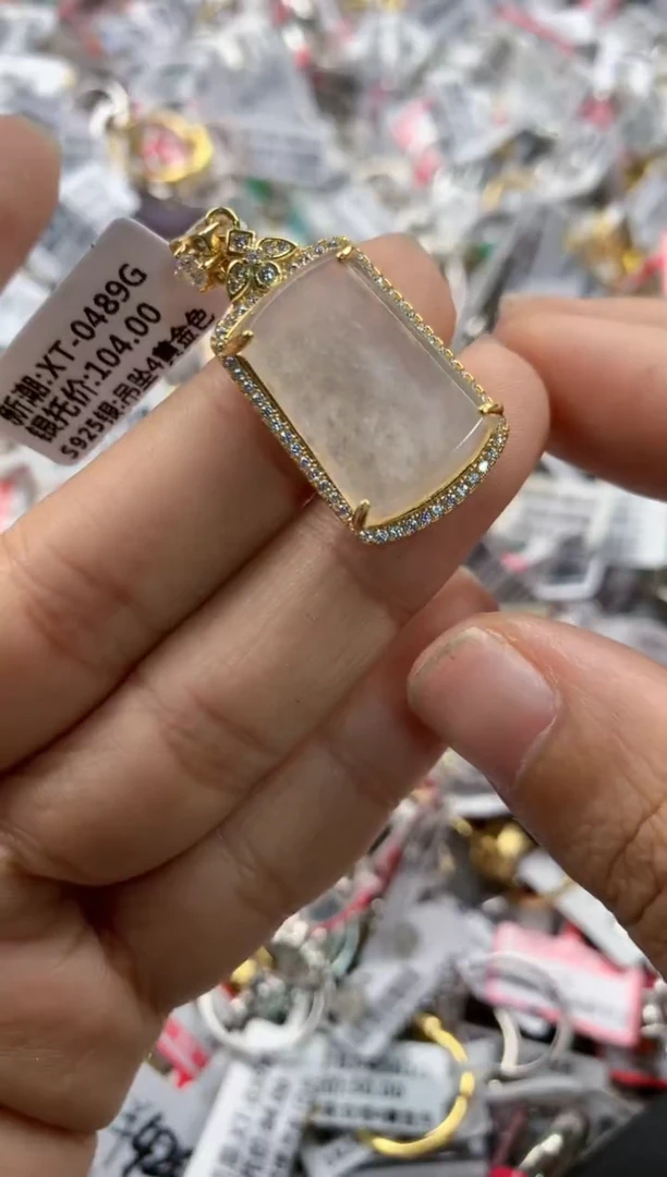 银S925镶嵌戒指翡翠10     1