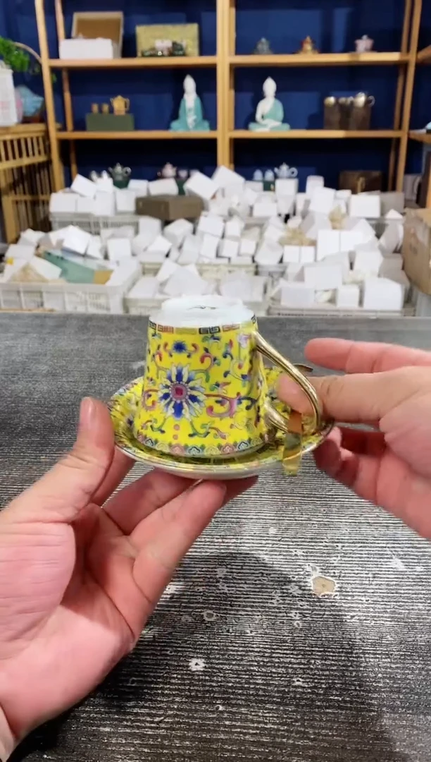 【闪购商品】其他帝王黄珐琅彩咖啡杯