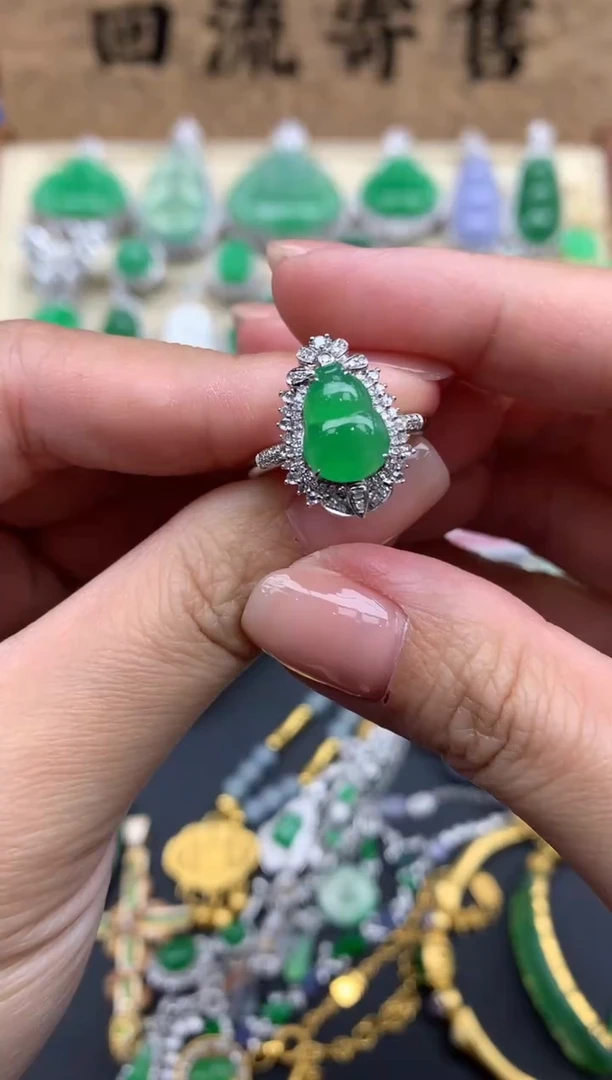 【闪购商品】翡翠戒指18K金镶嵌505-中国好珍宝1