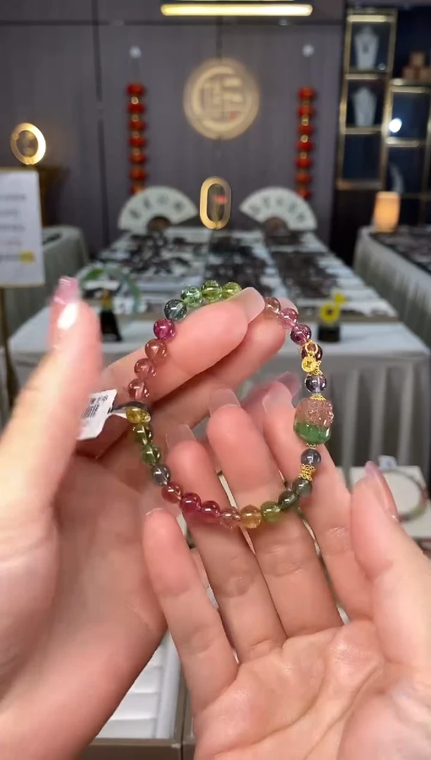 未镶嵌老矿碧玺色标单圈手串6mm+碧玺多样性发一条hon