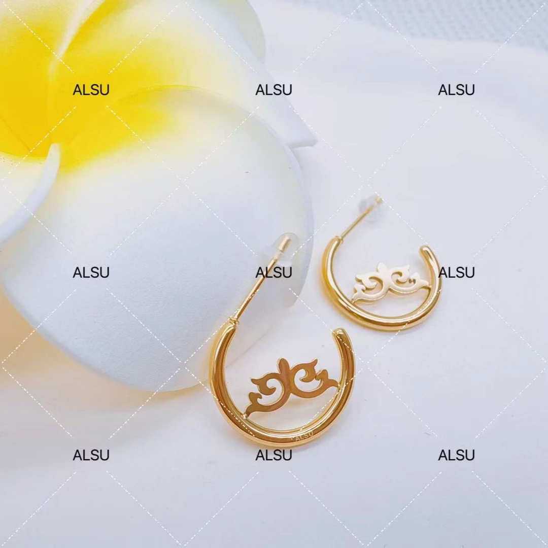 合金耳饰 ALSU原创经典民族风小圆耳环百搭复古简约气质小众个性