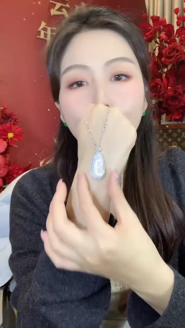 吊坠(不含链)18K金镶嵌翡翠A27翡翠