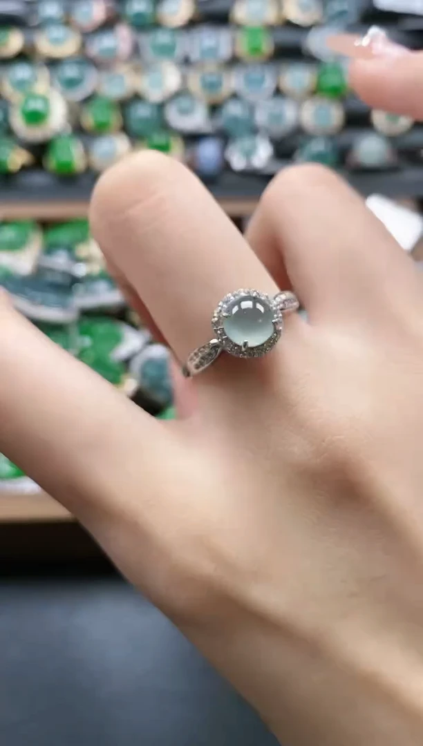 【闪购商品】翡翠戒指银S925镶嵌851151