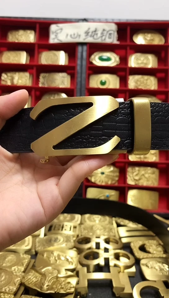 纯铜腰带扣头3.5宽自动扣Z字