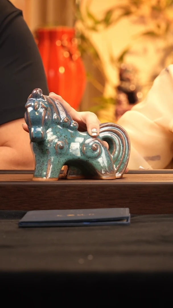 瓷片【海棠陶砂】钧瓷34美林马