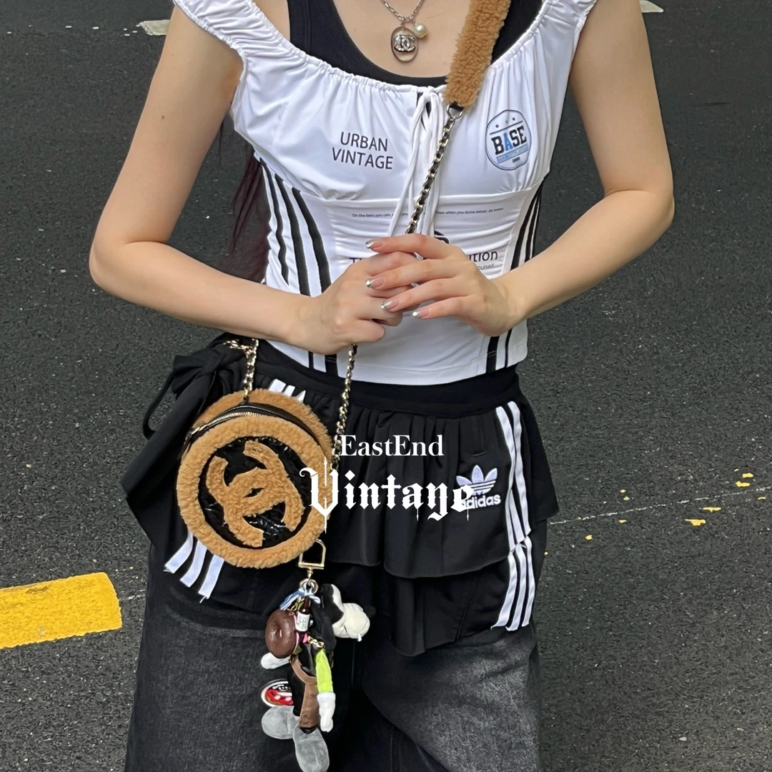 95新 Chanel/香奈儿 東区-羊羔毛爆裂纹圆饼单肩包28k/32292