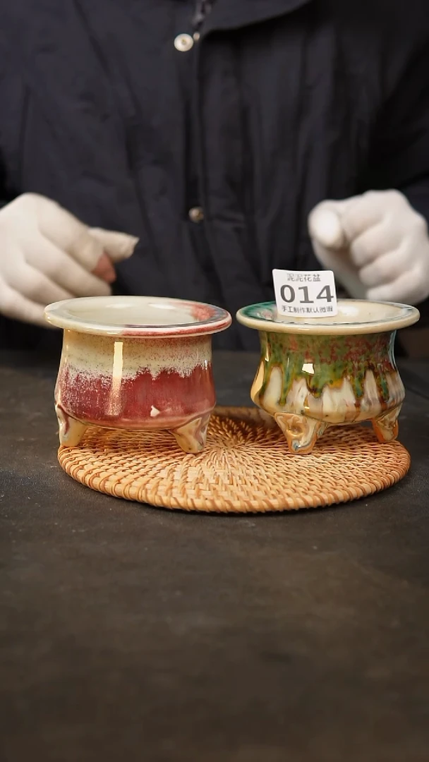 【闪购商品】瓷片014泥泥手工花盆