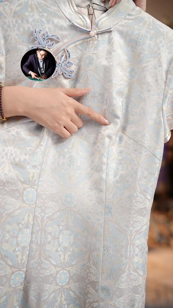 桑蚕丝栀***?杭锦L旗袍孤品