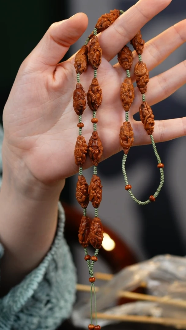 手串/手链橄榄核༼****༽宋水官细长小籽骑兽群仙