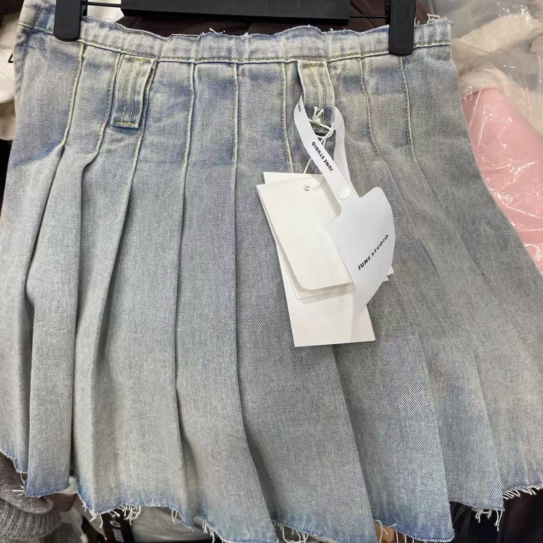 『大花家』11.16号秋冬新款百褶牛仔短裙