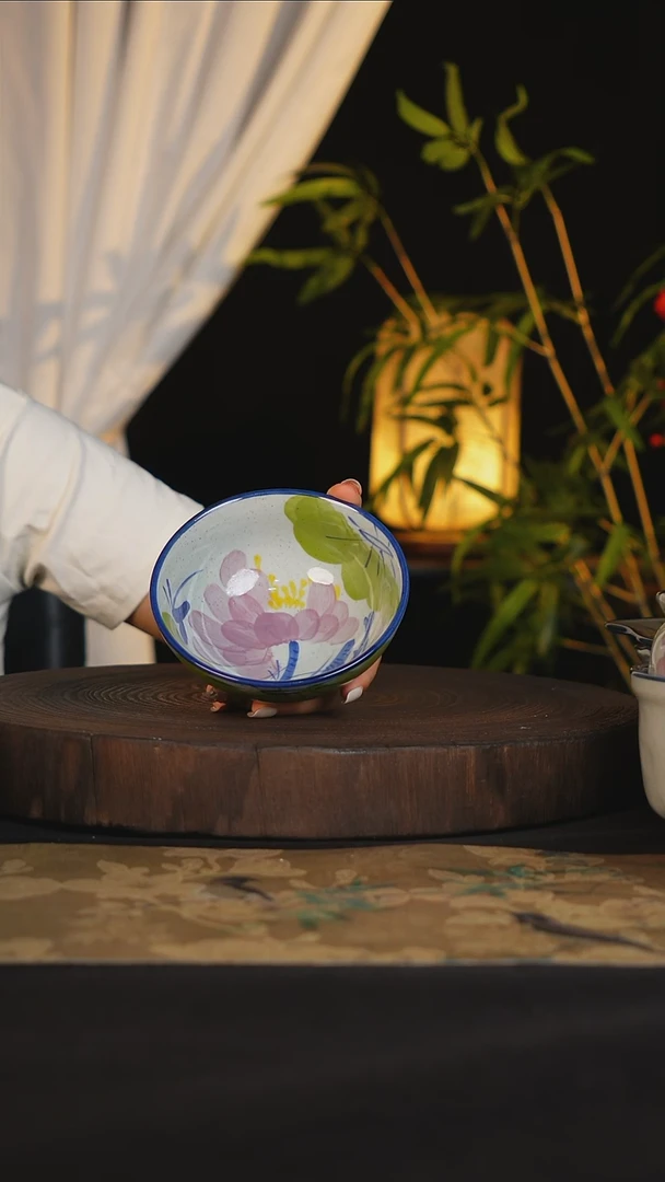 碗景德镇手工手绘高温釉下彩可进蒸箱烤箱洗碗机
