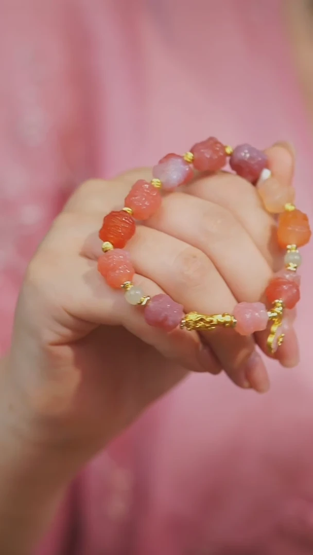 玛瑙/玉髓手串未镶嵌多样性发其一