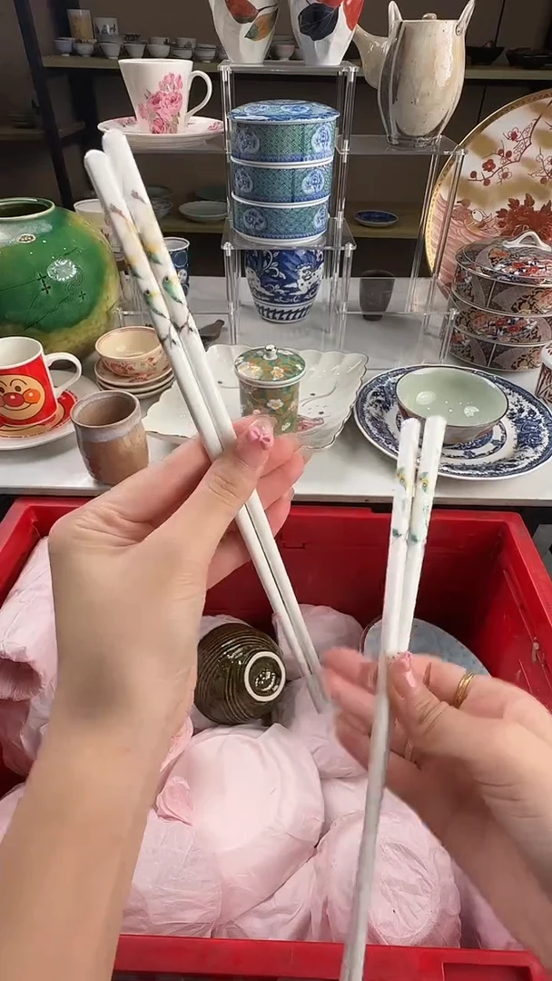 瓷片骨瓷彩交织釉筷子两双