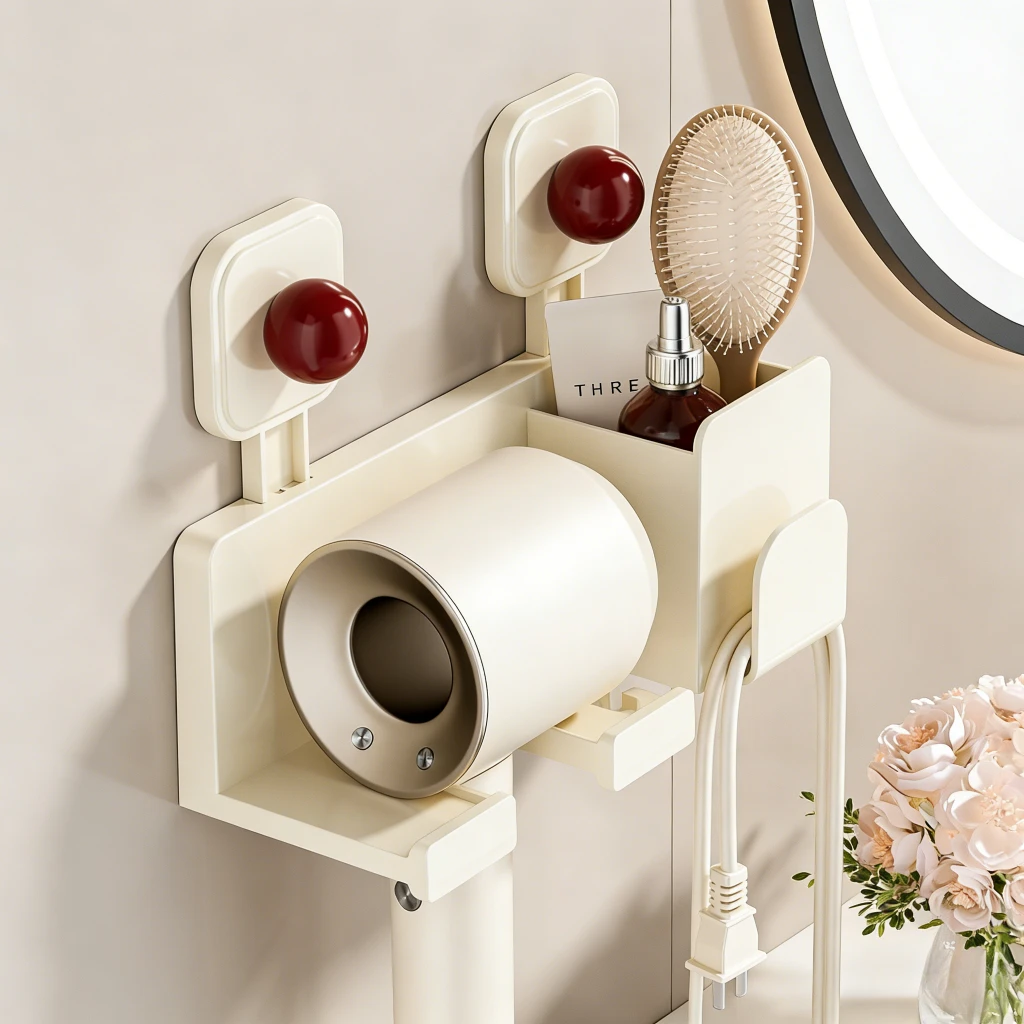 吹风机置物架免打孔卫生间电吹风挂架浴室壁挂式风筒支架收纳神器