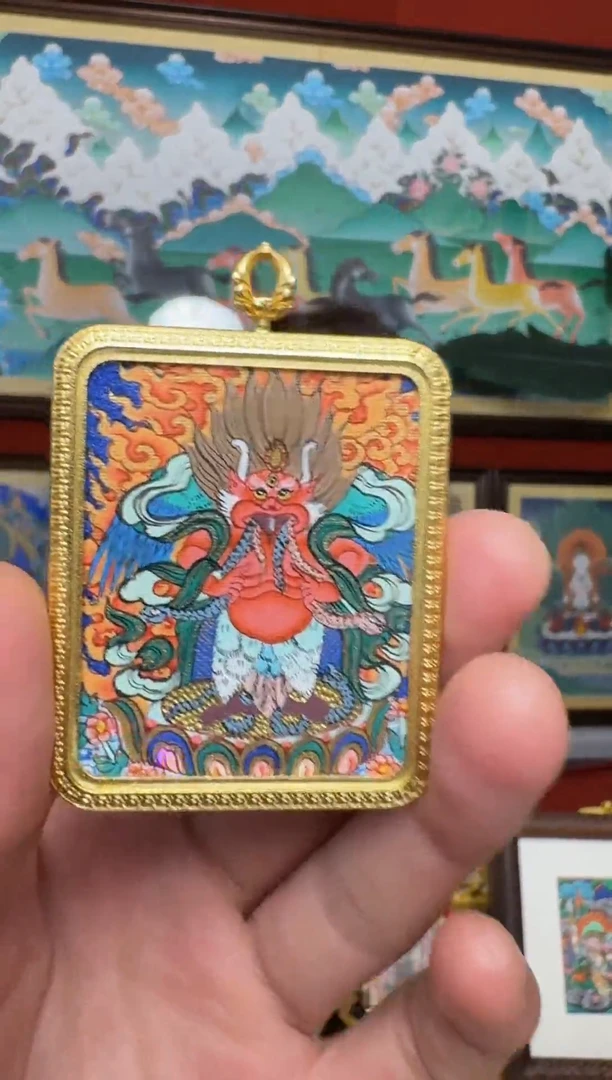 吊坠大鹏-热贡元旦唐卡画院 娜娜