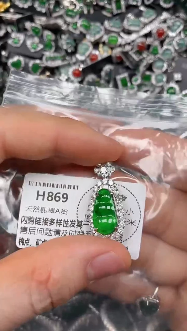 颈饰未镶嵌翡翠H869吊坠