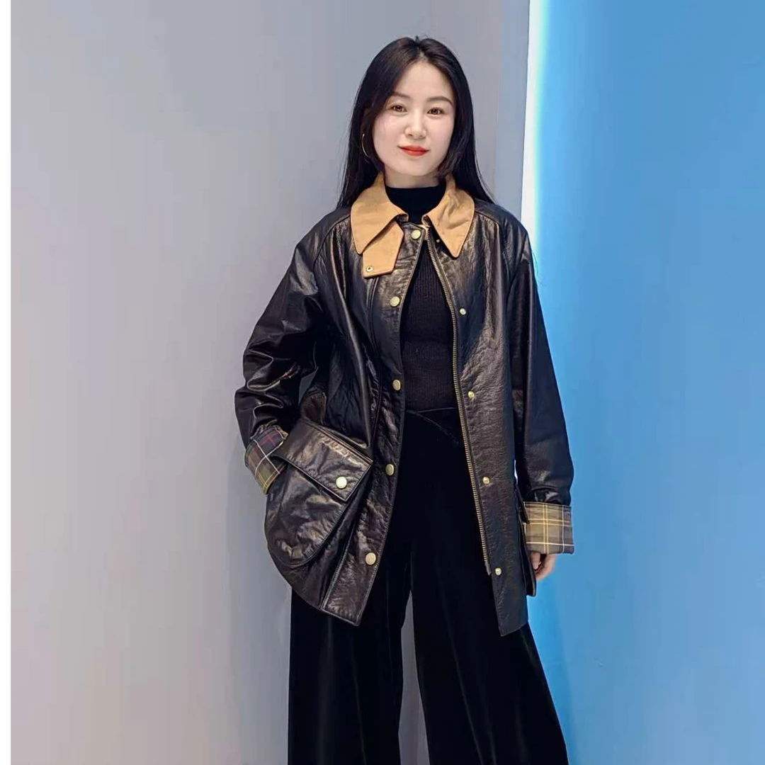 【XRSHIJIA】新款女士轻奢百搭时尚小牛皮单皮  E01