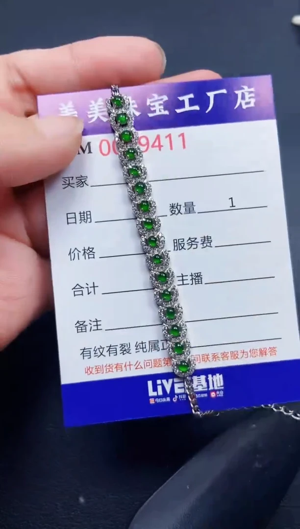 翡翠银S925镶嵌颈饰9411