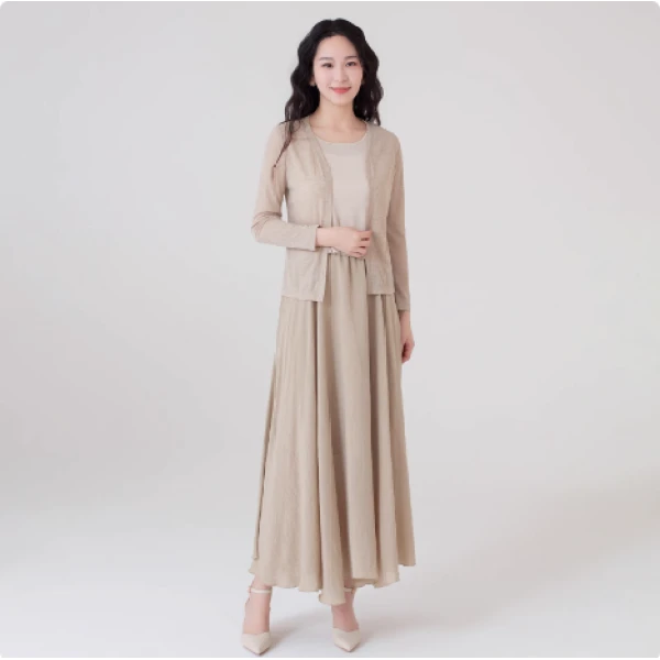 【HT882】2025春新款时尚套装女韩版休闲优雅显瘦百搭三件套套裙