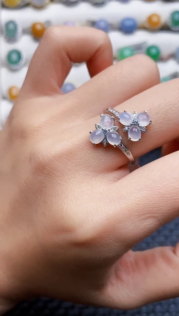 银S925镶嵌戒指翡翠0685